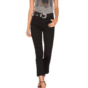 MOTHER - The Hustler Ankle Fray Jeans - Black